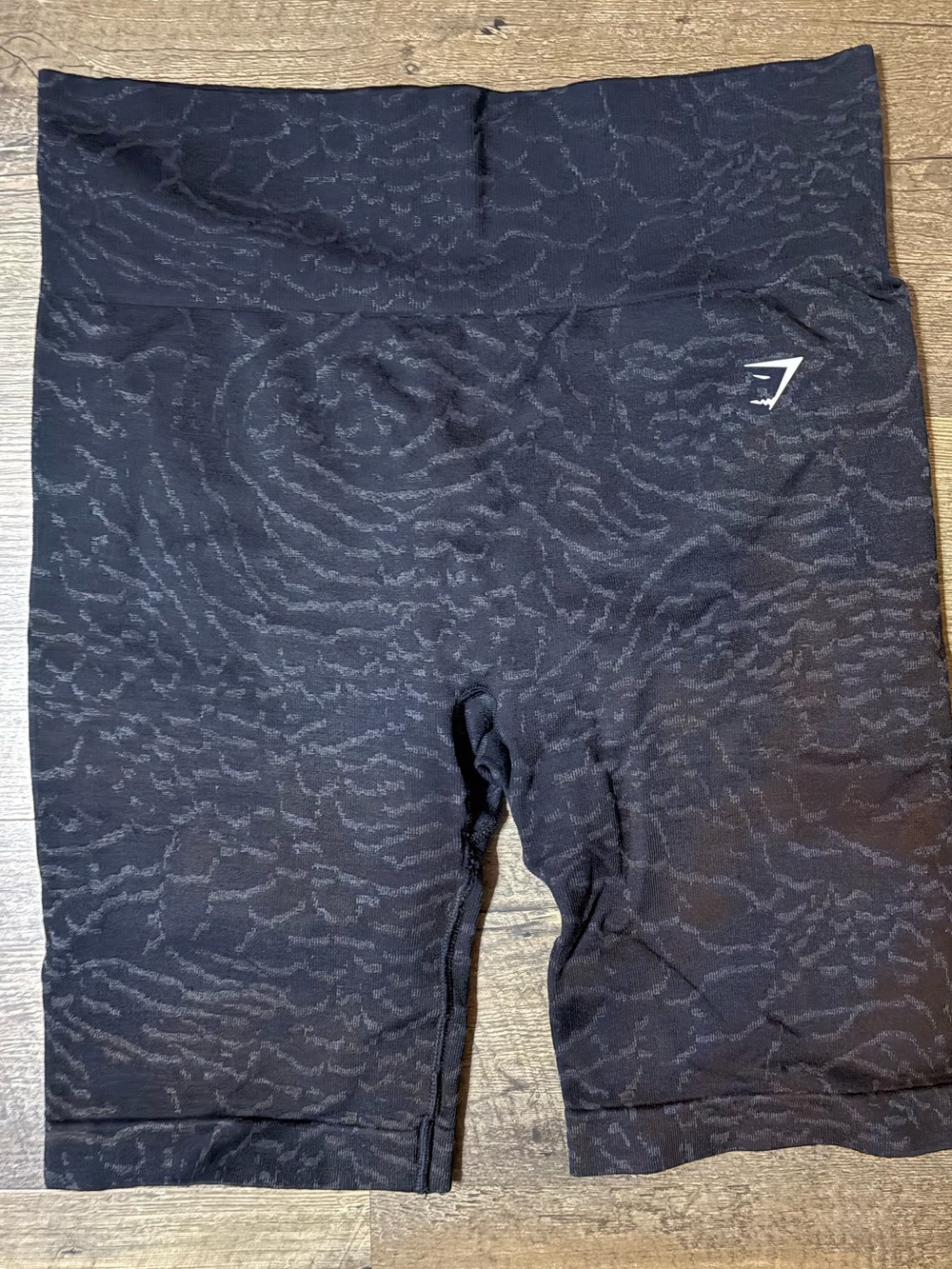 Gymshark Black Textured High-Waist Biker Shorts XL